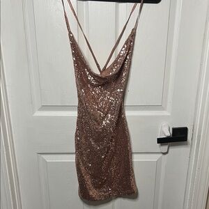 Sequin Rose Gold Dress